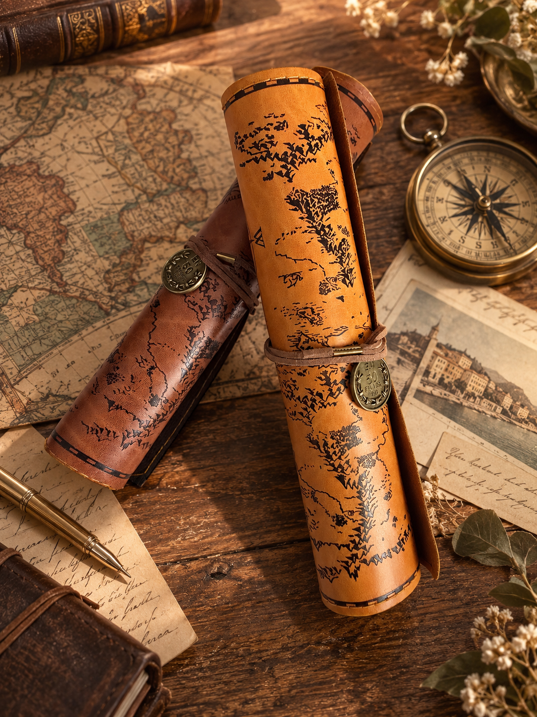Vintage Map Pencil Case