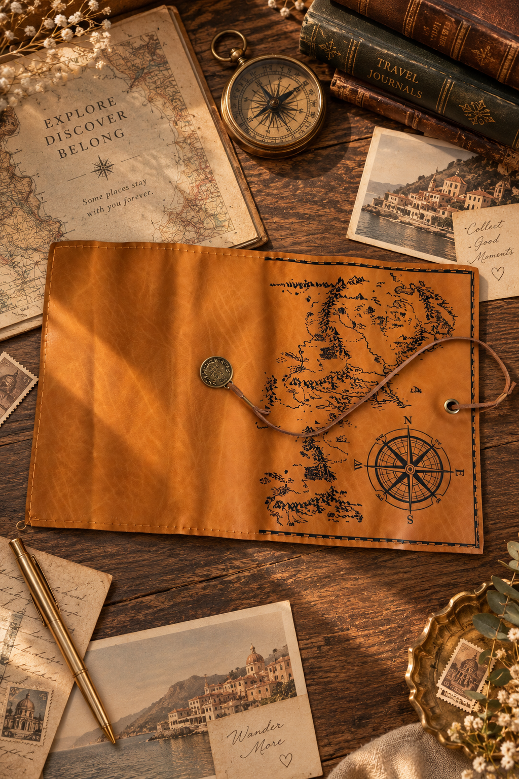 Vintage Map Pencil Case