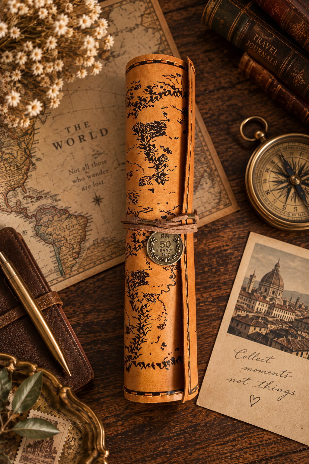 Vintage Map Pencil Case