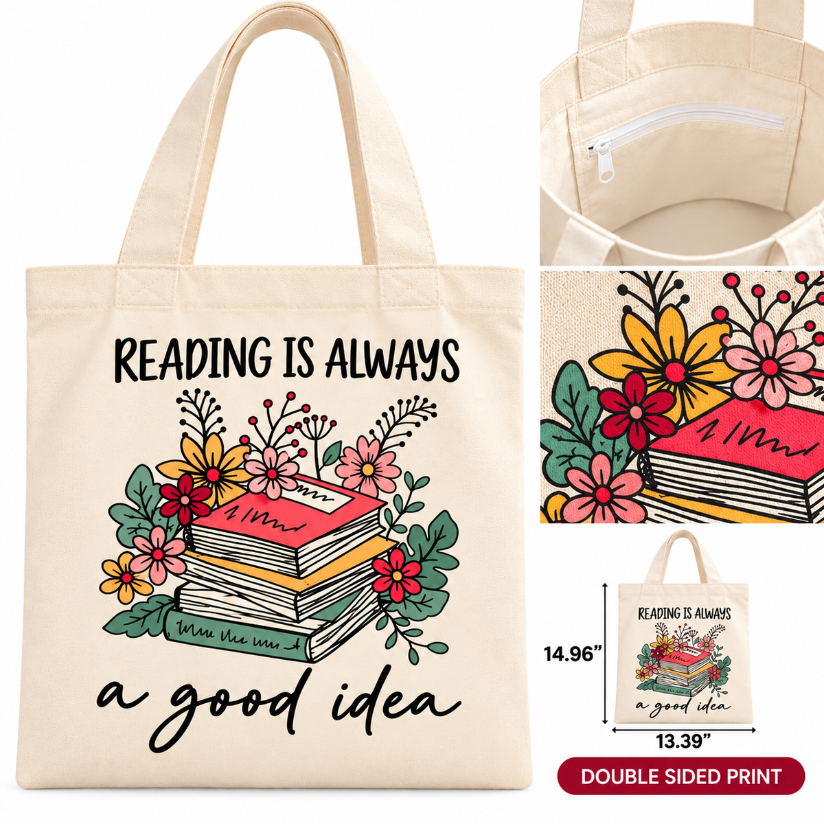 Bookish Canvas Tote Bag