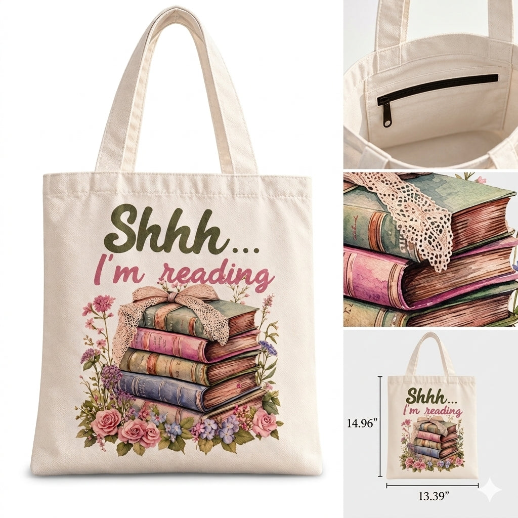 Bookish Canvas Tote Bag