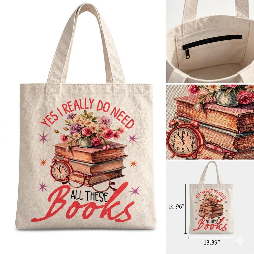 Bookish Canvas Tote Bag